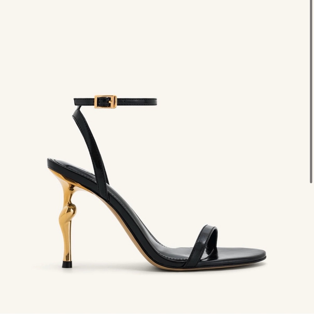 JW PEI Black and Gold Stiletto Heels